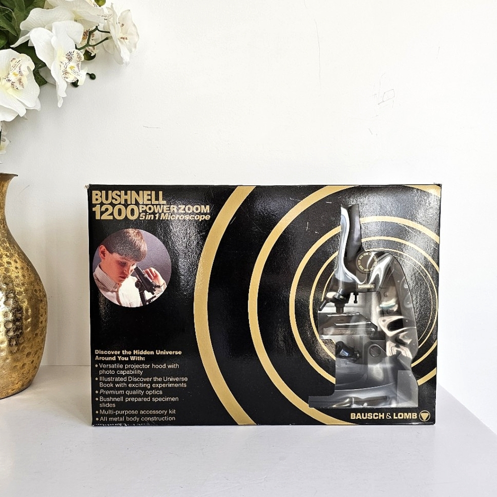 Vintage Bushnell 1200 Power Zoom 5 In 1 Microscope Bausch & Lomb, Back to School